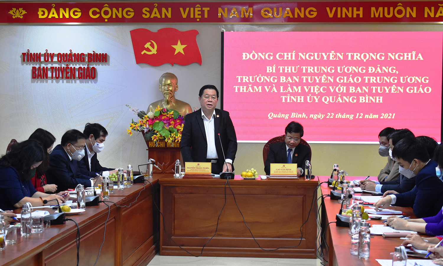 Đồng chí Trưởng ban Tuyên giáo Trung ương thăm, làm việc với Ban Tuyên giáo Tỉnh ủy Quảng Bình