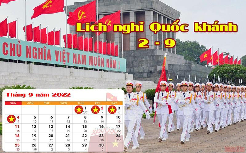 Dịp Quốc khánh năm 2022 được nghỉ 4 ngày