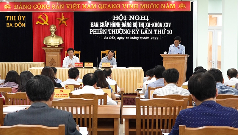 BCH Đảng bộ TX. Ba Đồn triển khai nhiệm vụ quý IV năm 2022