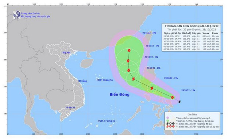 Các tỉnh, thành từ Quảng Ninh-Bình Thuận chủ động ứng phó bão Nalgae