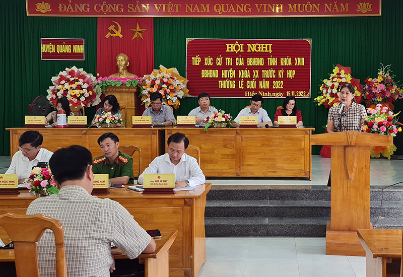 Cử tri huyện Quảng Ninh nêu nhiều kiến nghị