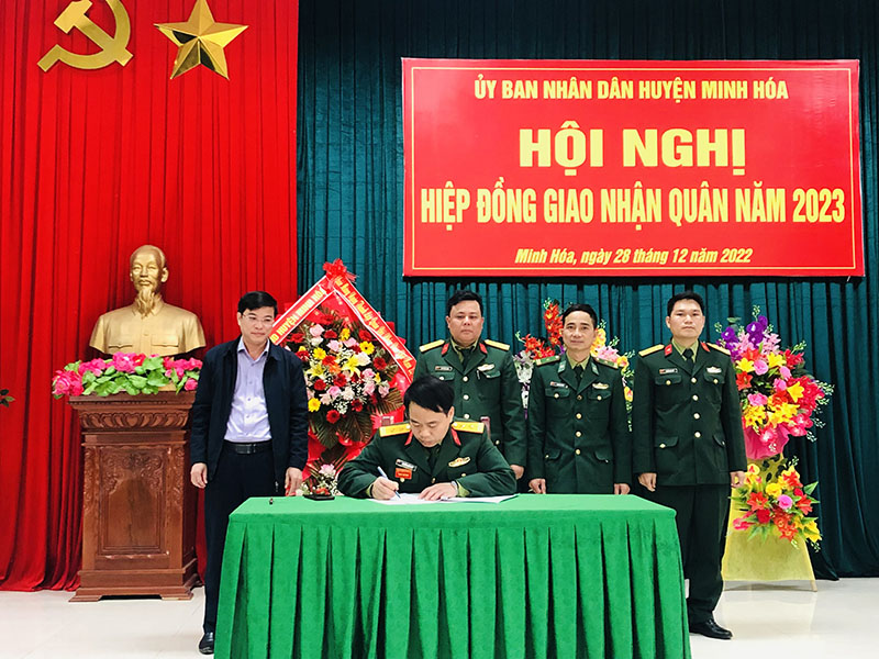 Minh Hóa: Tổ chức hội nghị hiệp đồng giao nhận quân năm 2023
