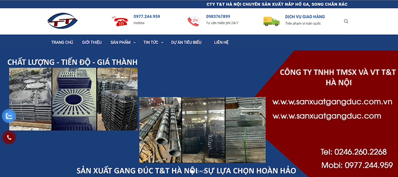 Công ty T&T Hà Nội cung cấp nắp hố ga theo yêu cầu, giao hàng tận nơi