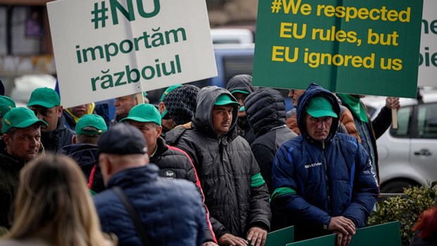 Nông dân khắp Romania biểu tình, phản đối nhập khẩu ngũ cốc Ukraine