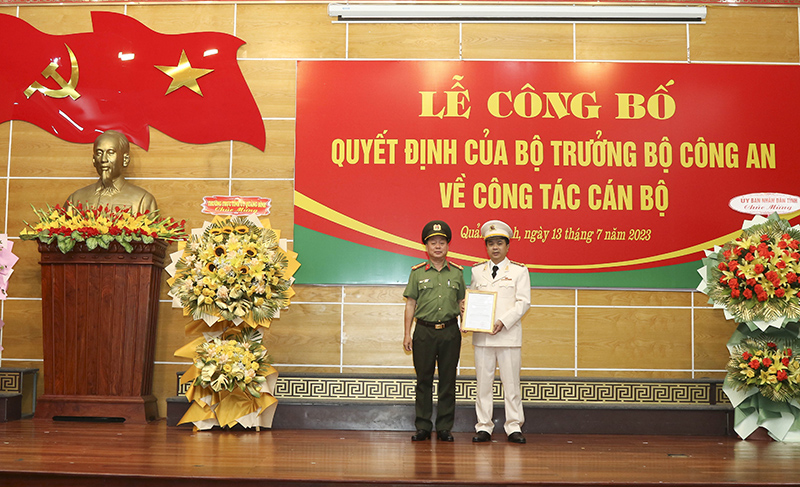 Điều động, bổ nhiệm Phó Giám đốc Công an tỉnh Quảng Bình