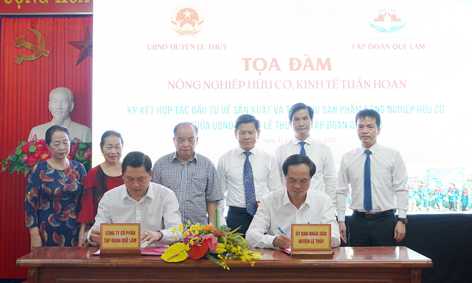 Huyện Lệ Thủy và Tập đoàn Quế Lâm hợp tác sản xuất, tiêu thụ sản phẩm nông nghiệp hữu cơ