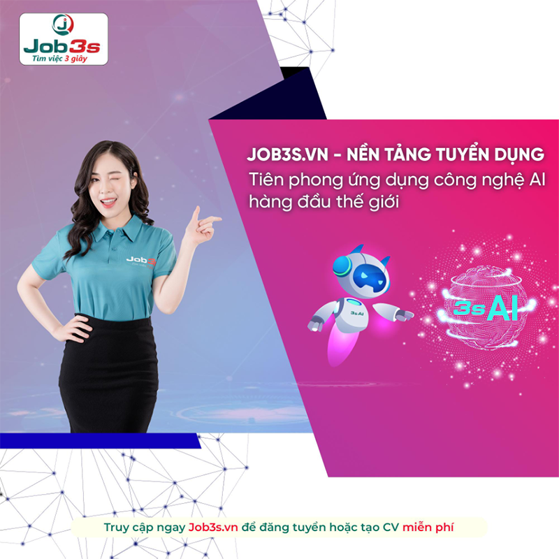 Job3s.vn - Nền tảng tuyển dụng tiên phong toàn cầu ứng dụng công nghệ AI