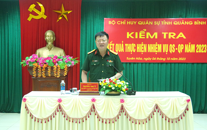 Bộ Chỉ huy Quân sự tỉnh: Kiểm tra kết quả thực hiện nhiệm vụ quân sự, quốc phòng tại Tuyên Hóa