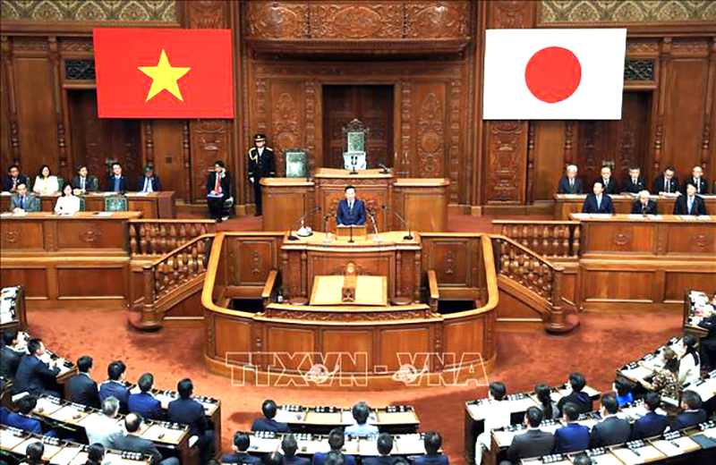 Truyền thông Nhật Bản đưa tin đậm nét về bài phát biểu của Chủ tịch nước Võ Văn Thưởng tại Quốc hội Nhật Bản