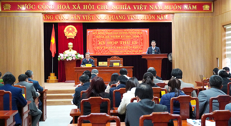 HĐND huyện Tuyên Hóa thông qua 6 nghị quyết đầu tư công quan trọng