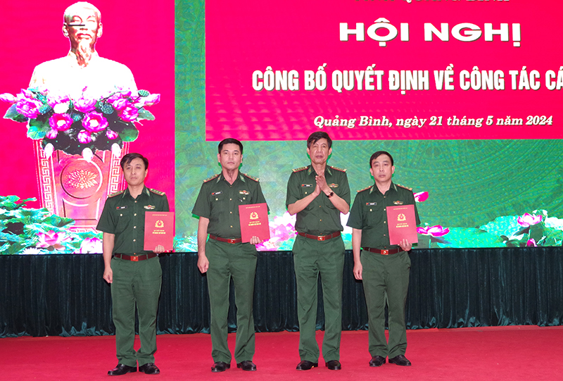 Bộ đội Biên phòng tỉnh công bố các quyết định về công tác cán bộ