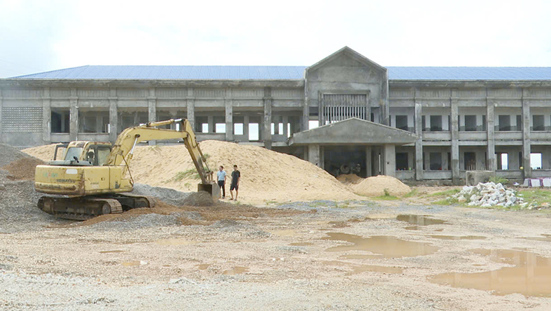 Tiếp tục thi công trụ sở UBND phường Quảng Thọ