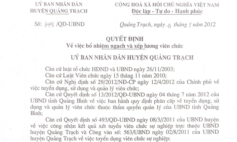 Về sự việc "Sau gần 14 năm công tác: Một viên chức vẫn chưa có quyết định tuyển dụng!?": Không phải bổ sung quyết định tuyển dụng