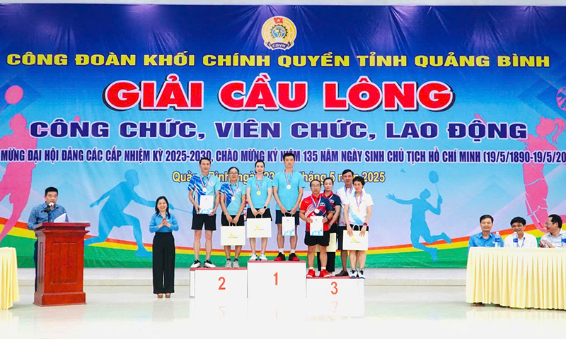 Bế mạc giải cầu lông công chức, viên chức, người lao động năm 2025