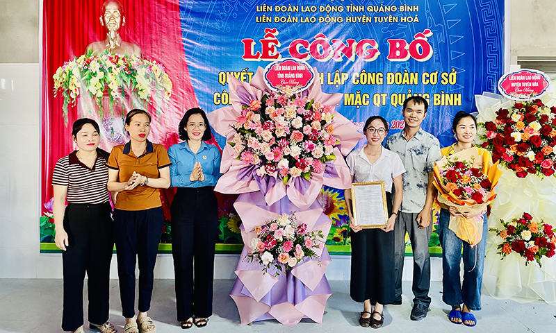 Công bố quyết định thành lập công đoàn cơ sở